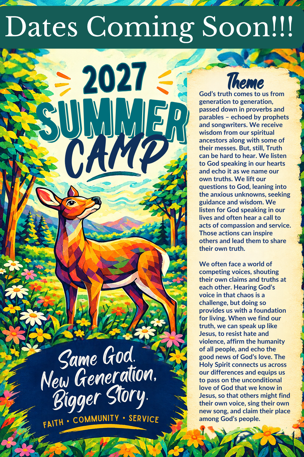 2027 Summer Camp Dates Coming Soon!
